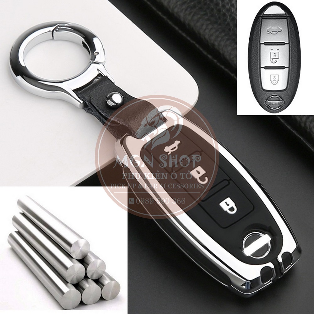 [Ốp chìa khóa] [Nissan Almera] [Nissan Navara] [Nissan X-Trail] [Nissan Terra] hợp kim