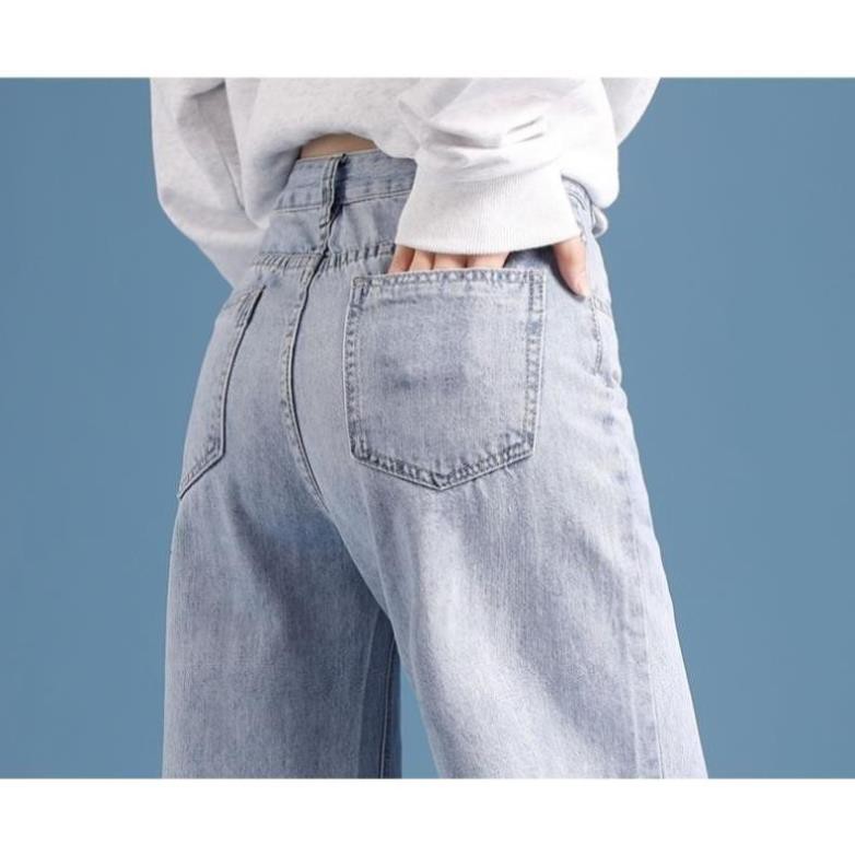 Quần Baggy Nữ Cạp Cao, Quần Jean Nữ - Ulzzang Hàn Quốc - NS-01