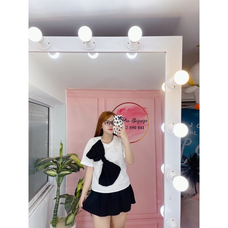 Áo kiểu bigsize ❤️ 𝐇𝐈̀𝐍𝐇 𝐓𝐇𝐀̣̂𝐓❤️ nơ siêu to chất bao đep (có size )