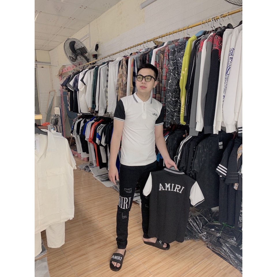 Áo thun nam POLO AMIRI vải cotton thoáng mát dày,chuẩn form,trẻ trung,phong cách