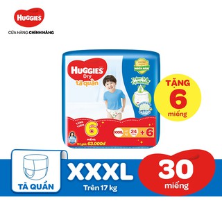 Mã MKBHUGHOT giảm 12% đơn 250k Tã quần Huggies Tràm Trà Tự Nhiên XXXL24 +