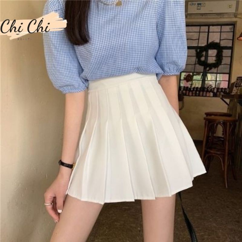 Chân váy xếp ly chữ a ngắn tenis 2 màu trắng đen siêu đẹp VD1 | BigBuy360 - bigbuy360.vn
