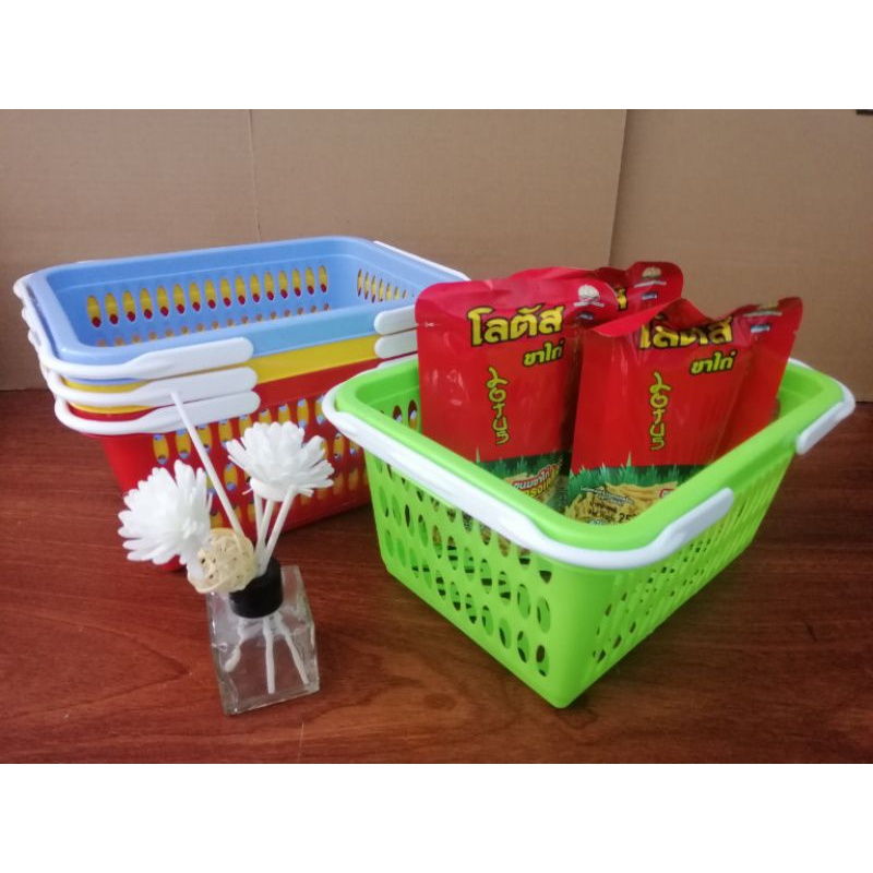 Giỏ nhựa có quai xách xinh xắn tiện lợi 24x17x12.5cm