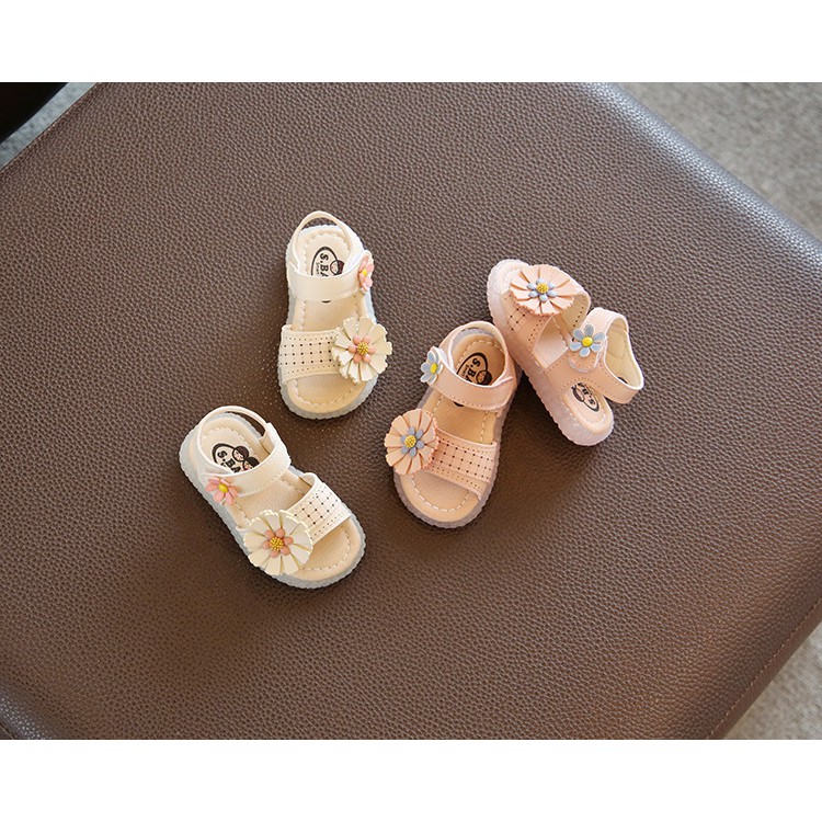 sandal tập đi bé gái size 15-25 hoa lệch xinh xắn