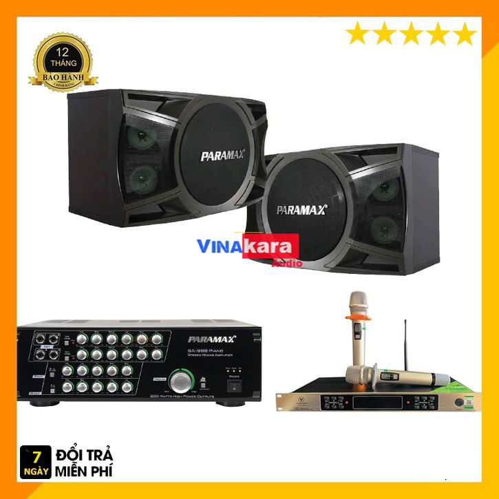 Dàn karaoke gia đình Paramax 3000 Pro cho phòng 20 mét vuông cao cấp + tặng kèm dây và jac kết nối