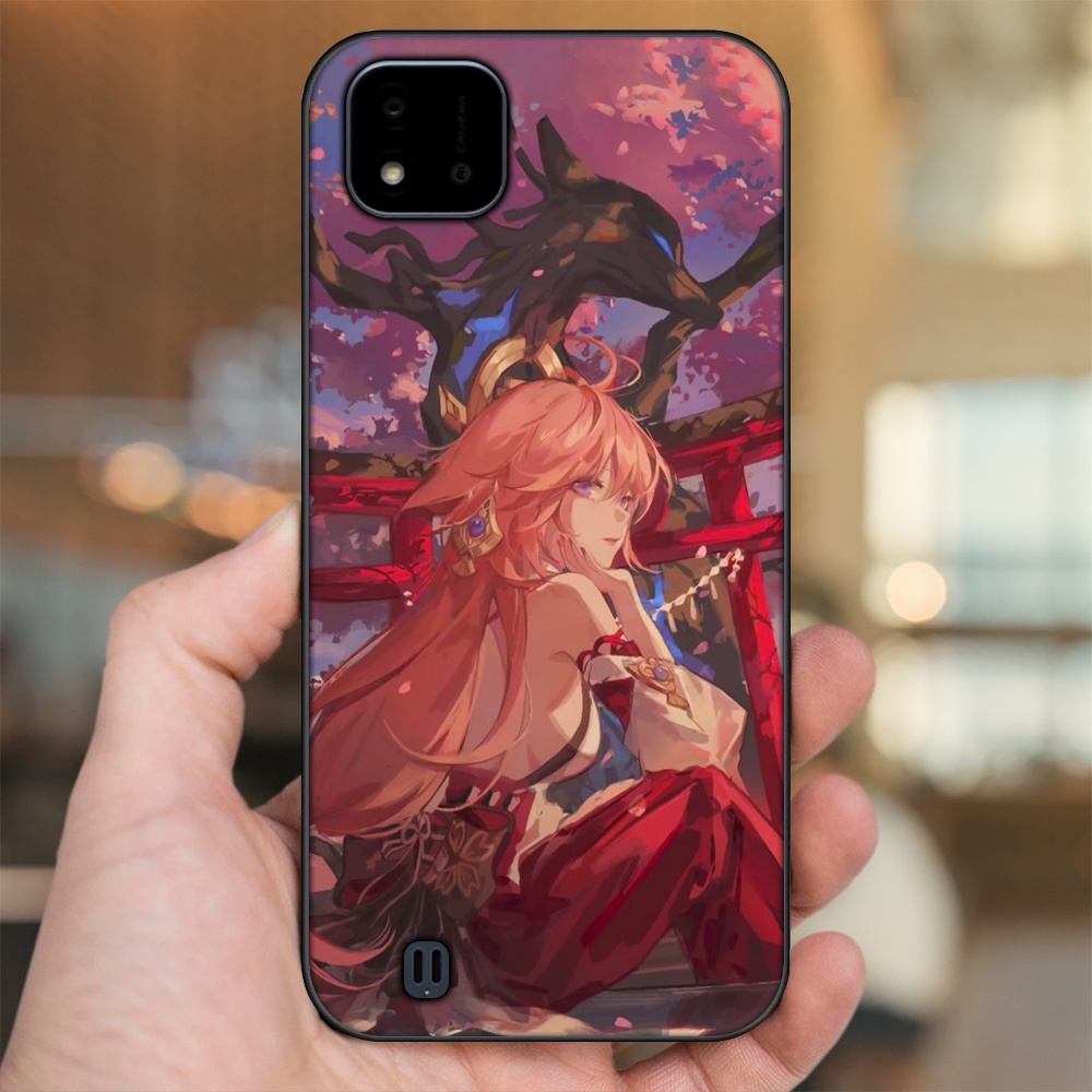 Ốp lưng Realme C11 2021, C20 viền đen in hình Yae Miko Genshin Impact