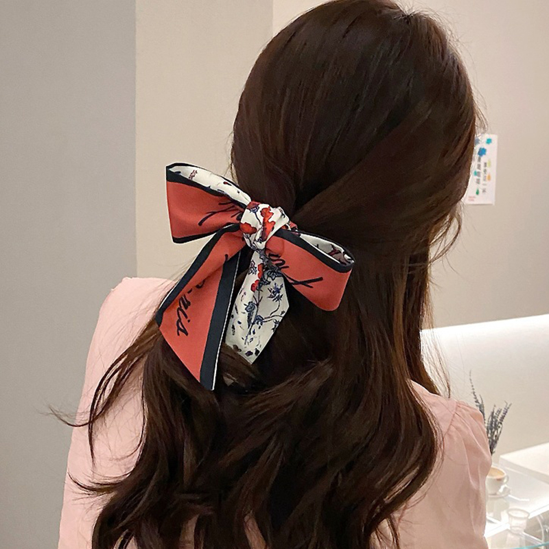 Khăn Lụa Làm Băng Đô Cho Nữ Họa Tiết Đơn Giản Thời Trang Hàn