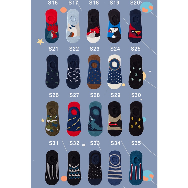 Vớ WAFNHA D432 cổ thấp cotton mỏng phối silicone chống trượt nhẹ thời trang mùa hè dành cho nam