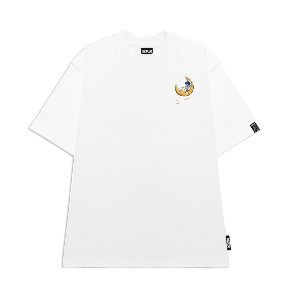 Áo thun tay lỡ in hình phi hành gia NASA đôi nam nữ unisex form rộng , áo phông local brand Nigust full tag N220