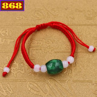 Vòng đeo tay tết dây charm đá TD2 - Vòng đeo tay chỉ đỏ may mắn