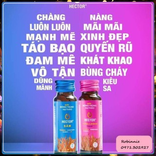 [KHỎE CHÀNG- BỔ NÀNG] Combo Nước Uống Đông Trùng Hạ Thảo Hector Sâm và Collagen 20 Chai Hỗ Trợ  Sinh Lý Nam Nữ