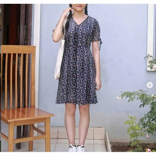 (Có sẵn + 100% hình thật shop chụp) Váy hoa nhí phong cách vintage xinh xắn