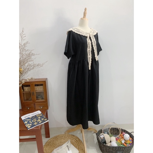Váy đầm linen premium stone wash form rộng vintage