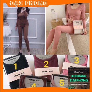Bộ giữ nhiệt len tăm ❤️free ship❤️bộ body mặc nhà xinh xắn
