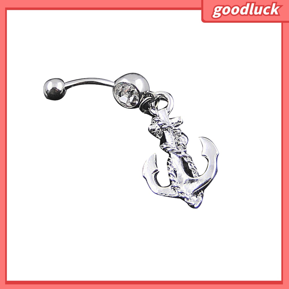 Khuyên rốn hình mỏ neo đính đá thời trang