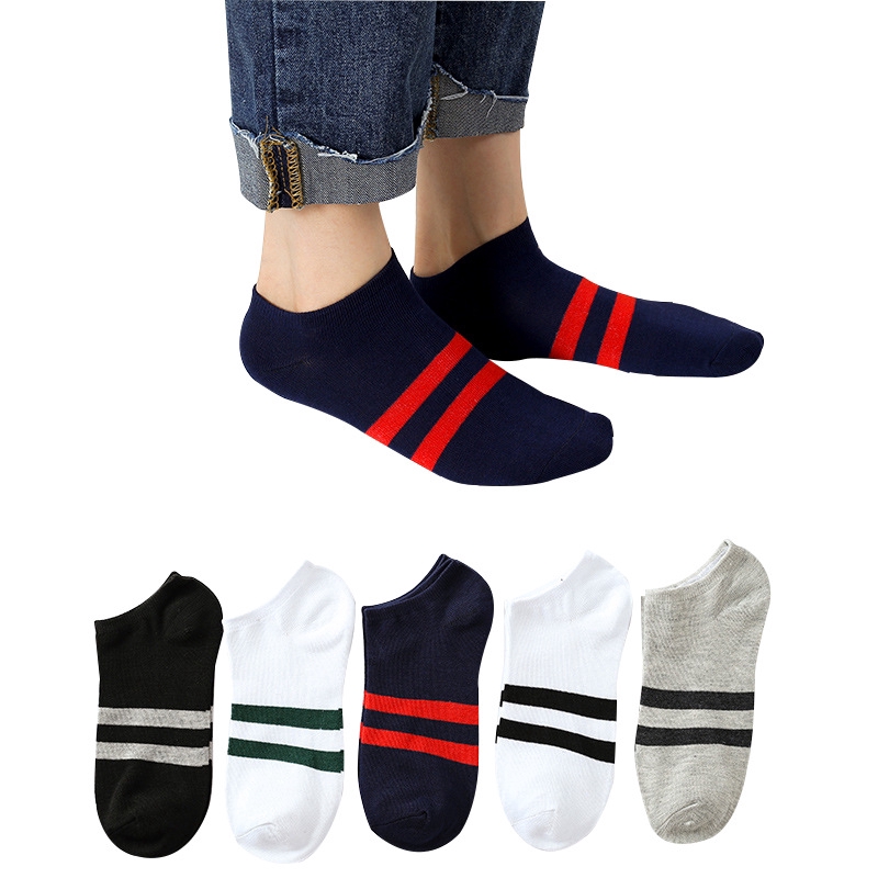 Vớ lười cổ ngắn kẻ sọc ngang Hàn Quốc TN06 dành cho nam và nữ