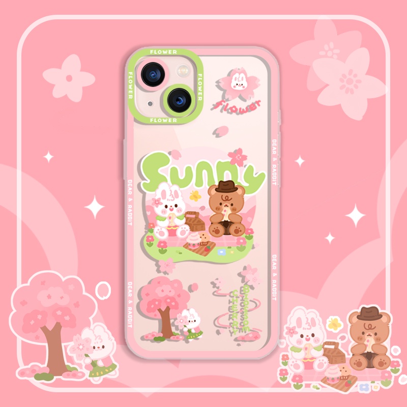 Ốp Điện Thoại Tpu Mềm Chống Sốc In Hình Gấu / Thỏ Cho iPhone 11 12 13 pro max XS X XR XSMax 7 8 6 6s plus SE 2020