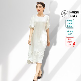Đầm Maxi Tay Phồng The Maple Freesize Trắng