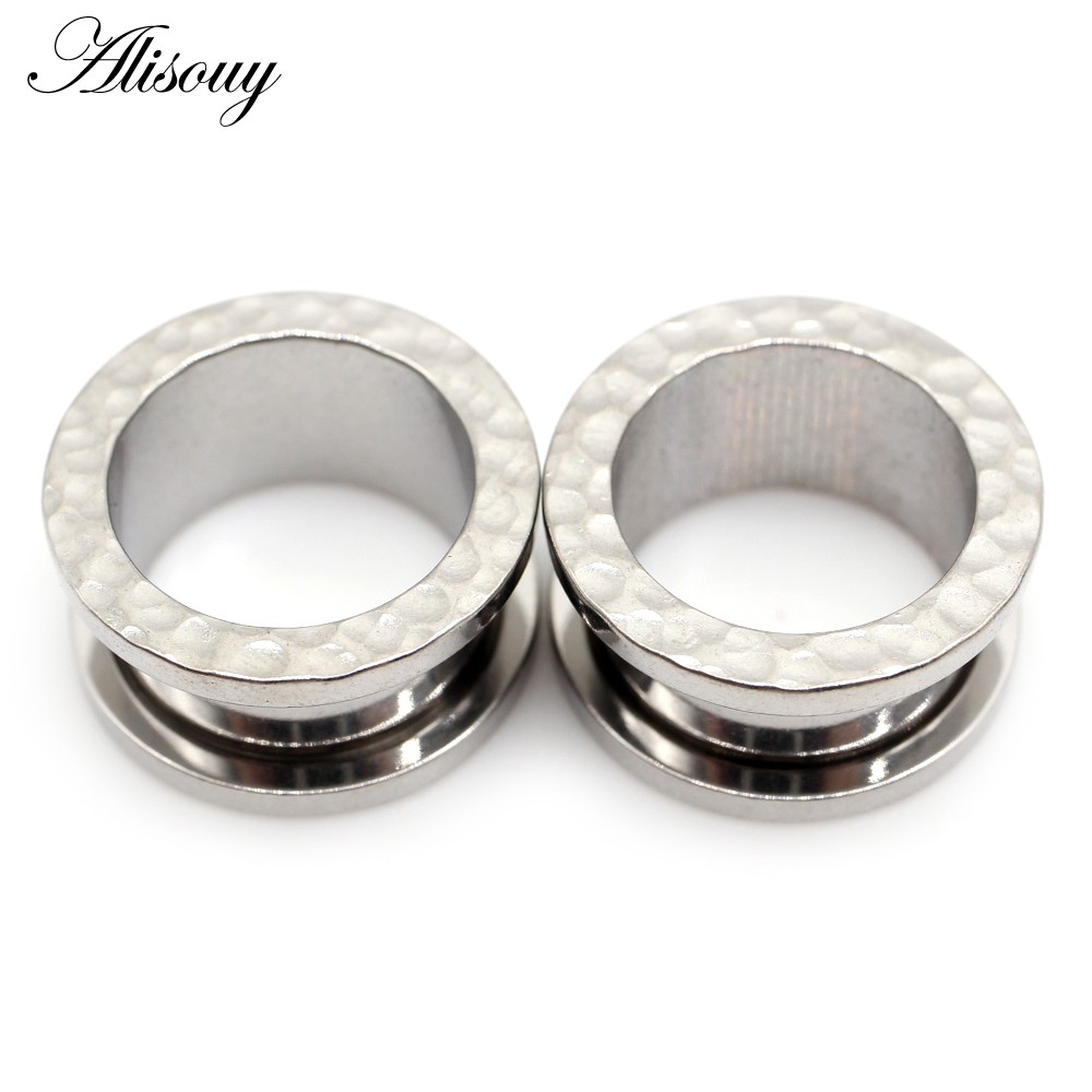 Alisouy Set 2 Khuyên Nong Tai Hình Nhịp Tim Bằng Thép Không Gỉ