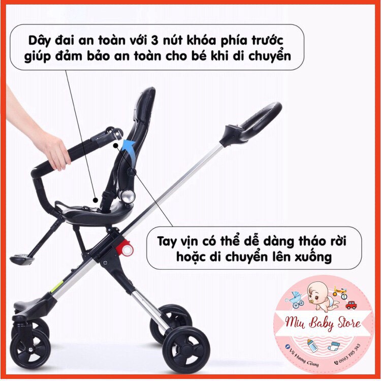 [ CHÍNH HÃNG ] XE ĐẨY ĐẢO CHIỀU GẤP GỌN TOMORROW SKY CHO BÉ , CÓ CHẾ ĐỘ NẰM NGẢ LƯNG CHO BÉ