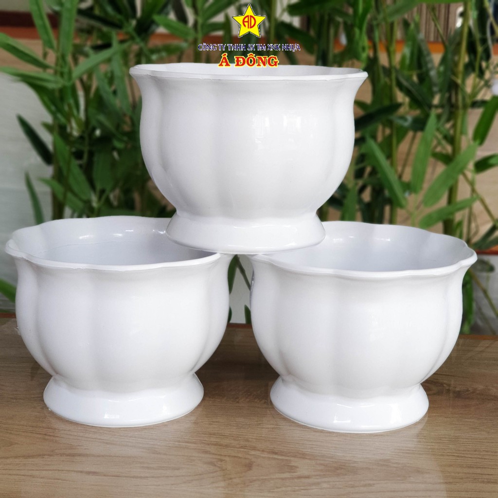 Chậu Trái Bí 21cm- Chậu Nhựa Á Đông - Chậu nhựa trồng hoa tphcm giá khuyến mãi