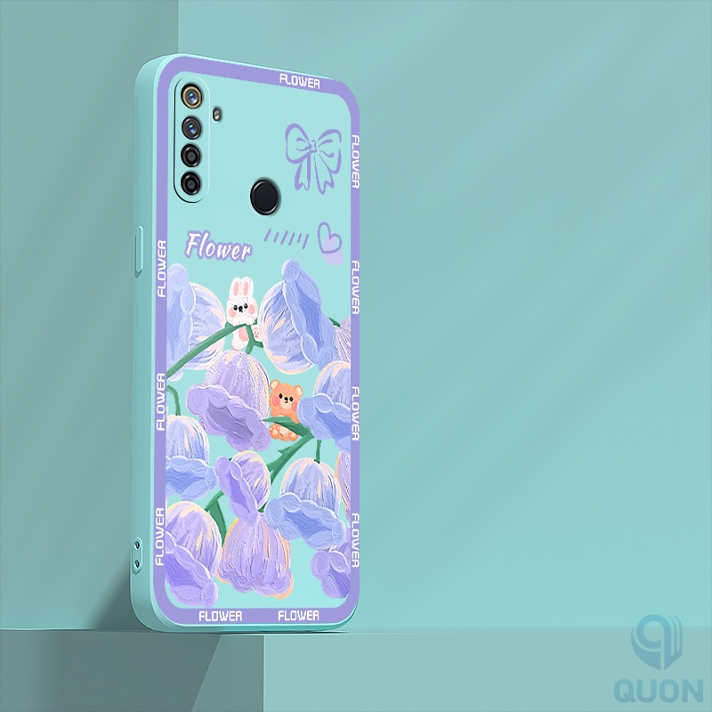 Ốp Điện Thoại TPU Mềm Hình Cô Gái Và Bông Hoa Cho Realme 5 6 7 8 Pro 8 V13 5i 6i 7i 8i 9i C17
