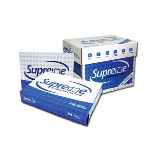 Giấy A4 Supreme 80 Gsm Xuất Xứ Thailand- Chất Lượng Giấy Cao,Được Làm 100% Từ Sợi Gỗ, Láng Mịn, Không Bụi, Không Mùi