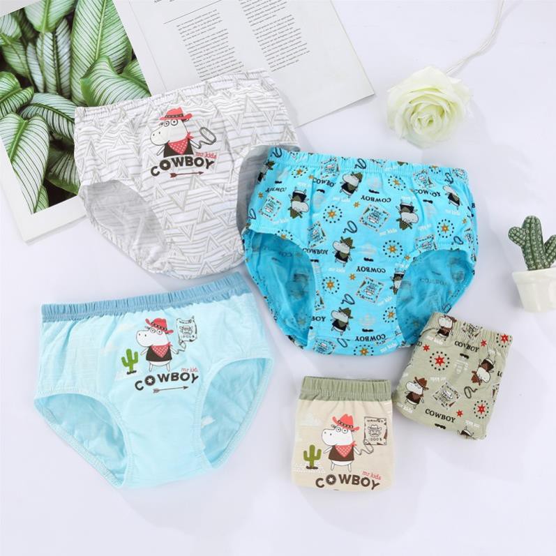 [Tổng Hợp 1] Set 5 quần lót tam giác bé trai Hàn Quốc 100% vải cotton thoáng mát, an toàn cho sức khỏe của trẻ em