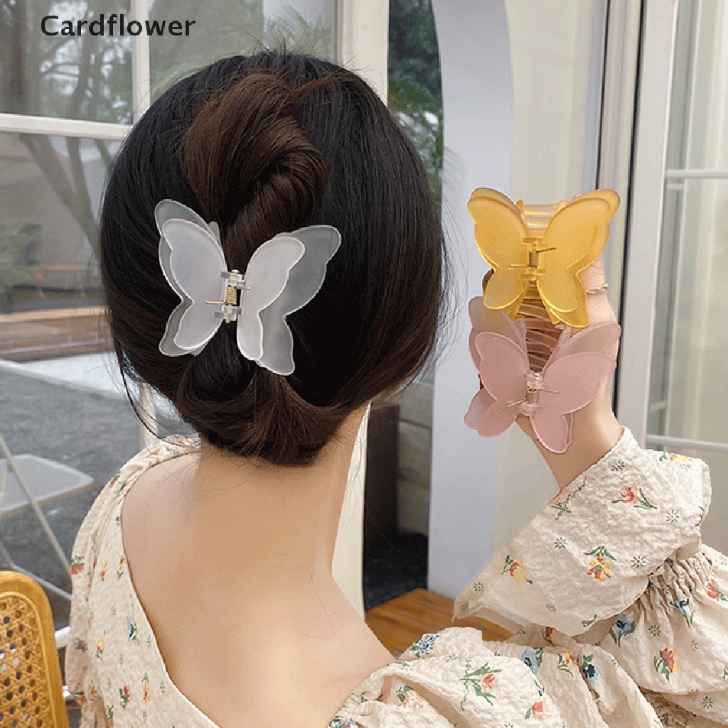 &lt; Cardflower &gt; Kẹp Tóc Móng Vuốt Hai Lớp Lớn Màu Nhuộm Gradient Thời Trang Dành Cho Nữ