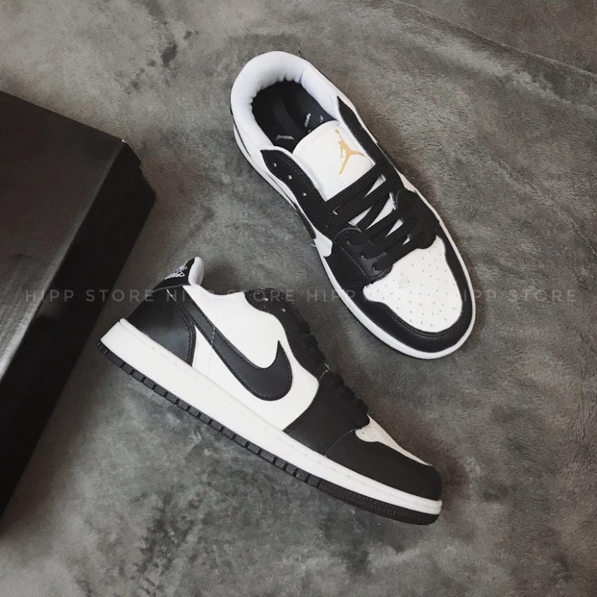 Giày thể thao Jordan đen trắng cổ thấp, Giày Jd1 thấp cổ nam nữ siêu hot dễ phối đồ - Hàng chuẩn Full Box Bill | BigBuy360 - bigbuy360.vn