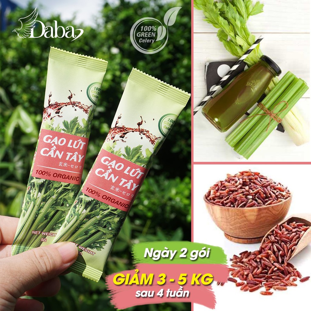 [ SẢN PHẨM TỐT ] Bột gạo lứt cần tây Green Celery giảm cân hiệu quả Hộp 70g ( 14 gói x 5g )