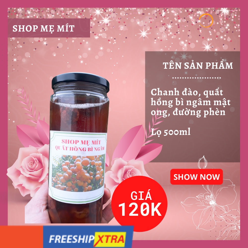 Chanh Đào, Quất Hồng Bì Ngâm Mật Ong Đường Phèn 250ml