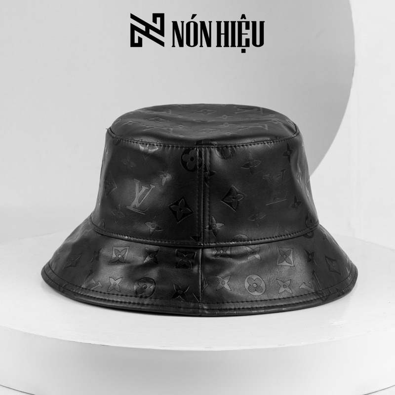 Nón Bucket hoạ tiết LV Da MADE IN FRANCE Full Tem Mark hãng