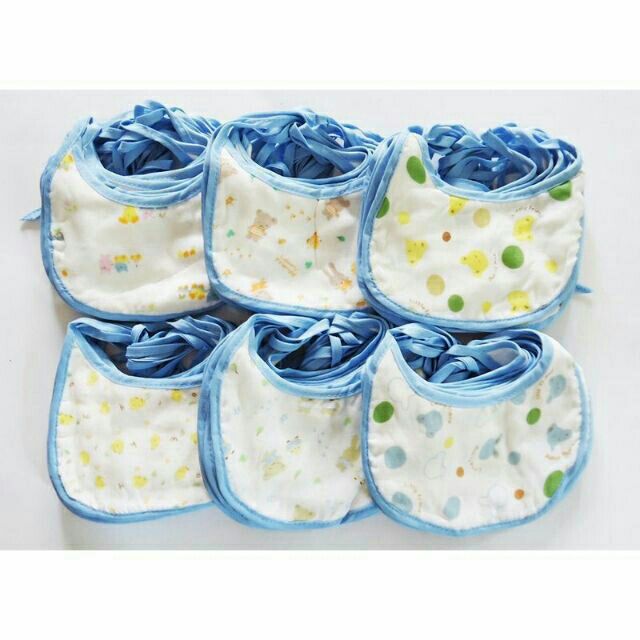 Sét 5 Yếm xô buộc dây xuất Nhật họa tiết ngộ ngĩnh cho bé