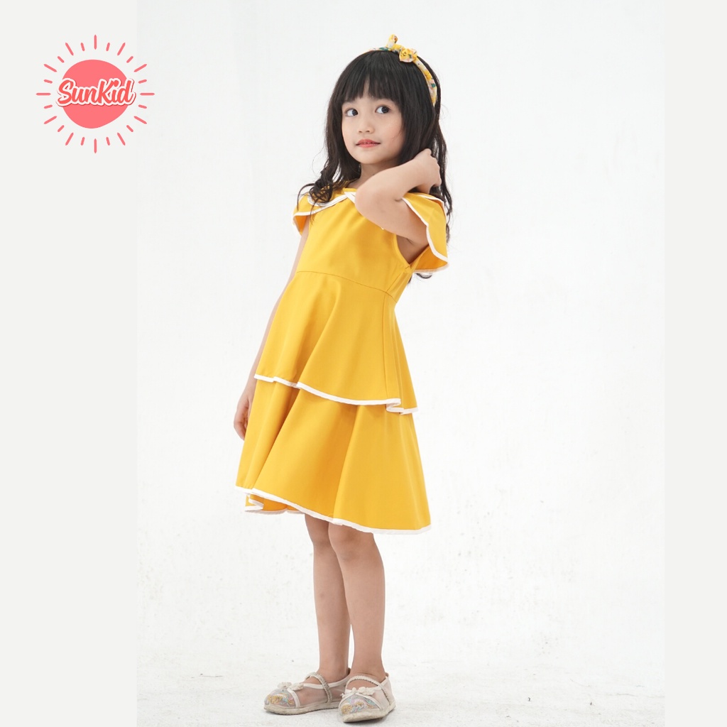 Váy đầm dáng suông cổ thuyền hai tầng vải trượt chéo cao cấp mùa hè Sunkid CT2 cho bé gái 4-12 tuổi – SunKid >>> top1shop >>> shopee.vn