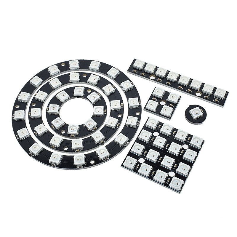 Mạch Mô Đun Đèn Led Ws2812 Ws2812B Ws 2811 5050 Rgb 5v 1bit 4bit 8bit 12bit 16bit 24bit