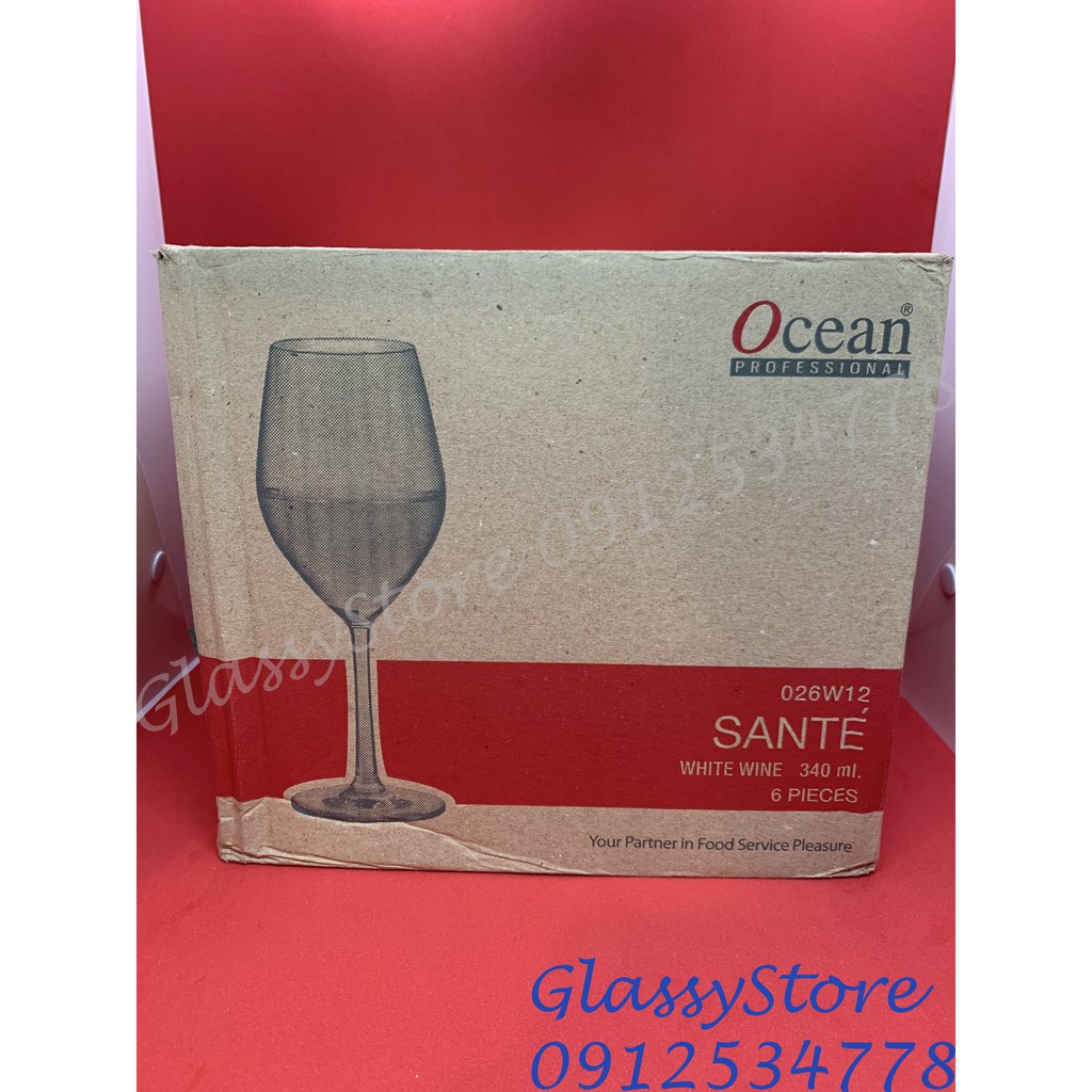 Ly (cốc) rượu vang thủy tinh Ocean Santé White Wine - 340ml - 1026W12 (Hàng nhập khẩu Thái Lan chính hãng)