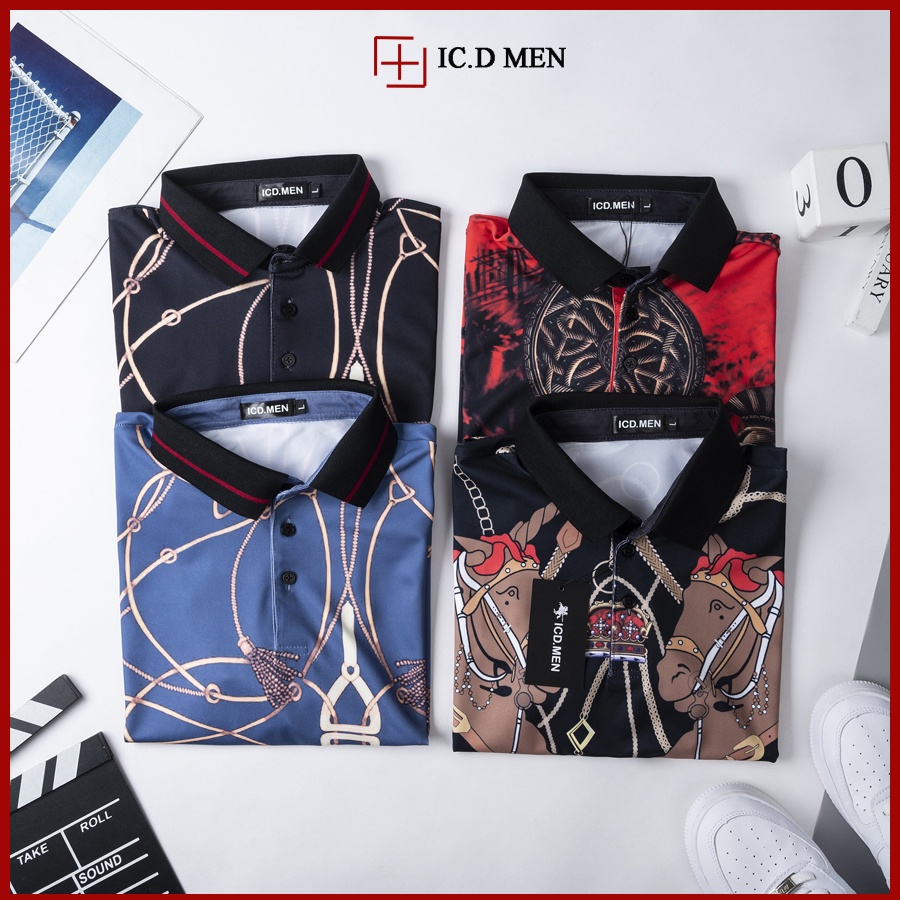 Áo polo họa tiết polo nam fullsize 45-100kg chất liệu cao cấp thấm hút mồ hôi tốt nhà IC.D MEN. Freeship