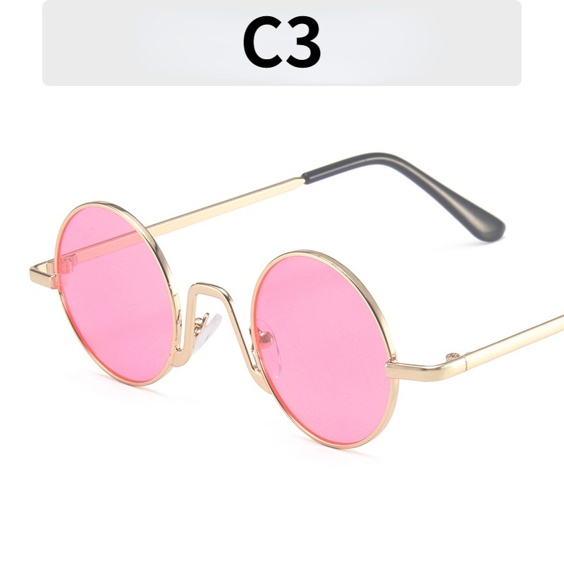 Kính mát gọng tròn kim loại thời trang cho nam nữ