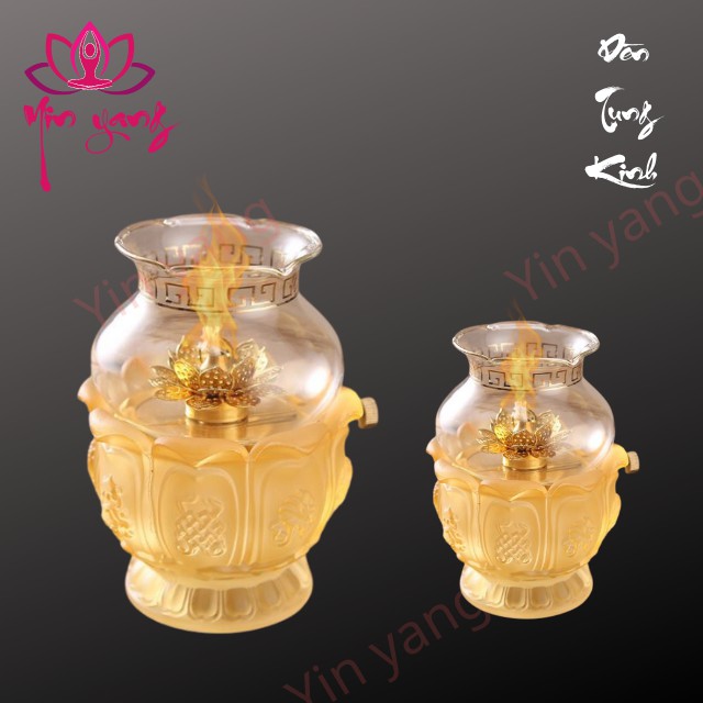 Đèn Dầu Lưu Ly- Đèn Thờ Cúng Để Bàn Thờ- Yinyang Shop