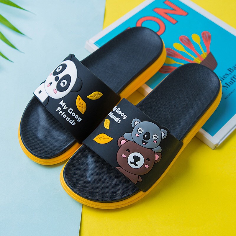 Dép Quai Ngang Unisex Nam Nữ Panda Gấu Trúc - Đế Dẻo Đi Cực Êm Chân