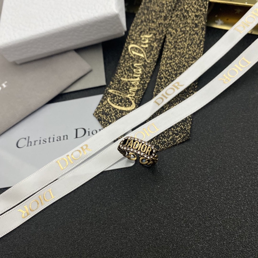 Nhẫn đeo tay Dior mạ vàng bạc 925 thiết kế đơn giản phong cách Hàn Quốc thời trang cho nữ