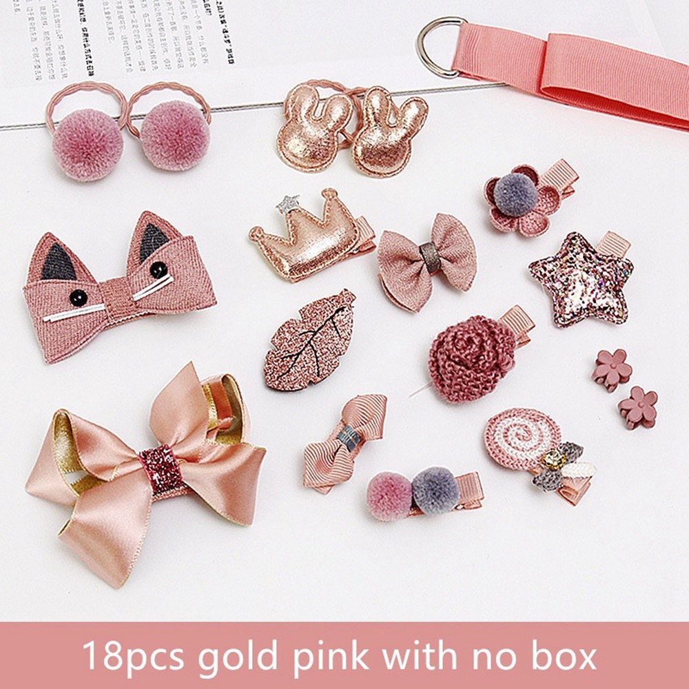 Set 18 Kẹp Tóc Nơ Thời Trang Cho Bé Gái