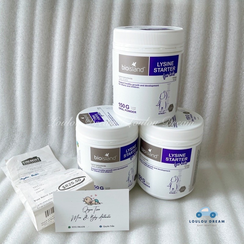 Bột tăng chiều cao Bio Island Lysine Starter Úc cho bé từ 7 tháng đến 5 tuổi - hộp 150g [AIR]