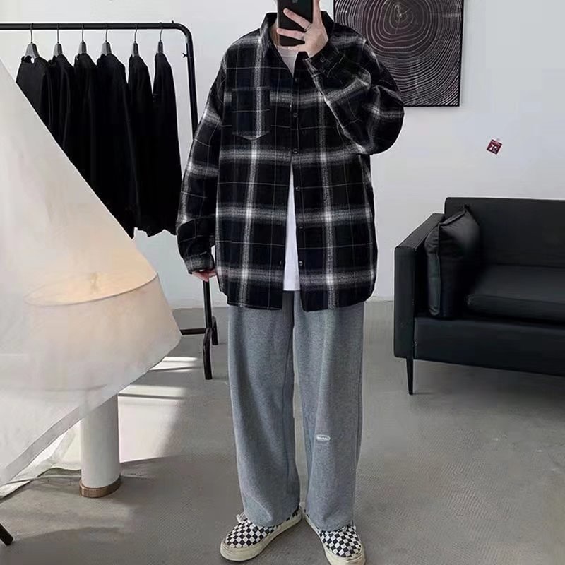 Áo Sơ Mi Nam Caro Phong Cách Vintage Cho áo sơ mi nữ form rộng áo sơ mi nhung tăm nữ áo sơ mi nam caro dài tay