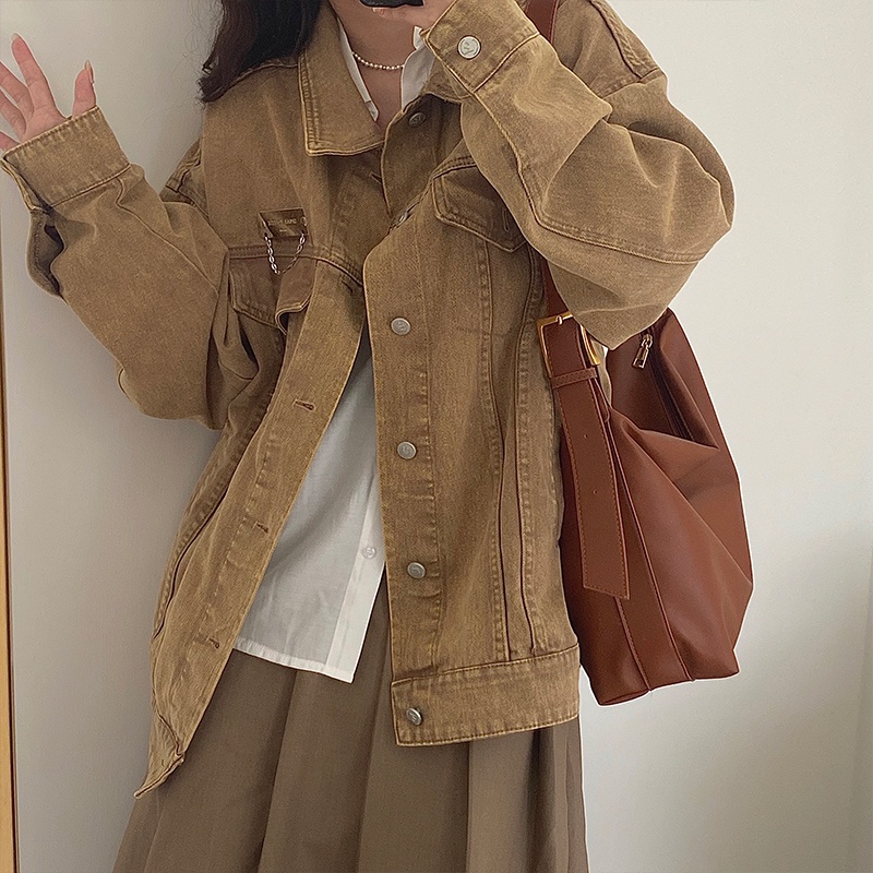 Túi đeo vai cỡ lớn mềm mại phong cách Nhật Hàn đơn giản dễ phối đồ cho nữ