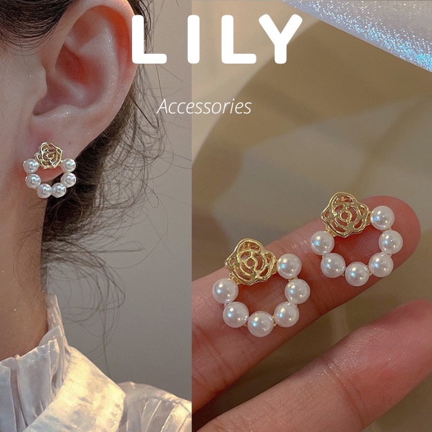 Khuyên Tai Nữ Retro Gắn Ngọc Trai Nhân Tạo LILY STORE V1.4