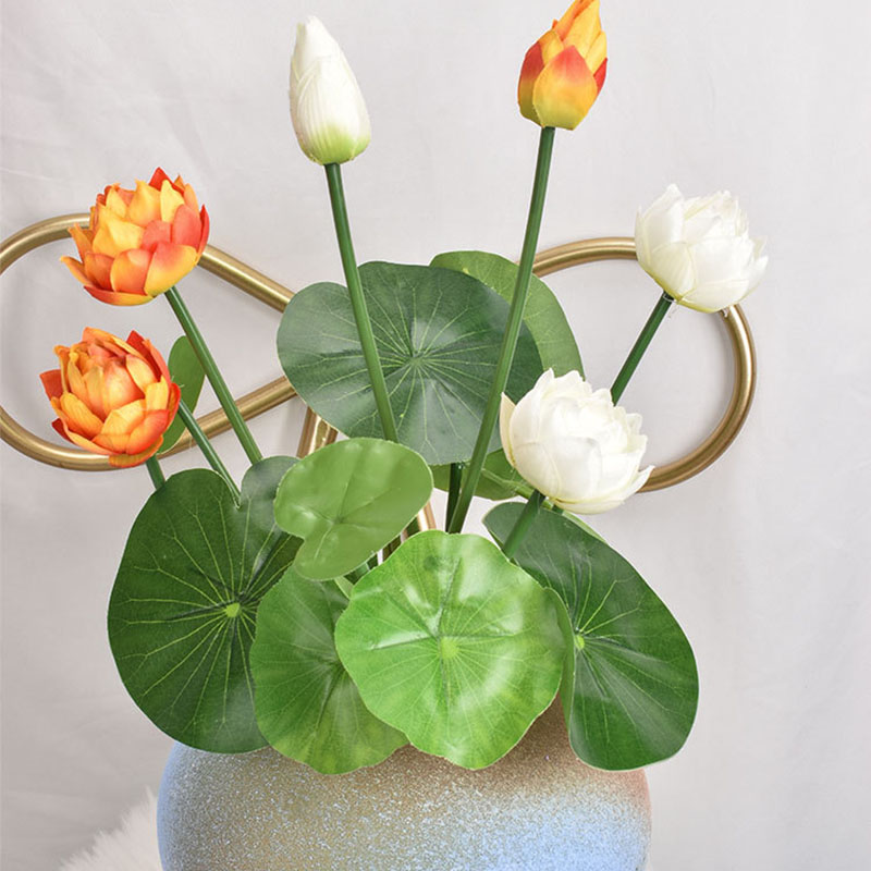 Hoa sen giả Houseeker 3 nhánh trang trí nhà ở