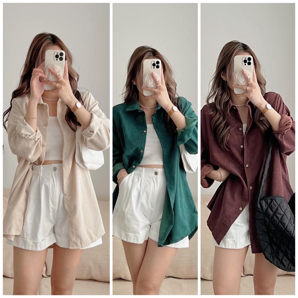 [SẴN/VIDEO] ÁO SƠ MI NHUNG TĂM FORM RỘNG KHÔNG NHĂN SIÊU DÀY DẶN KHÔNG NHĂN LOẠI 1