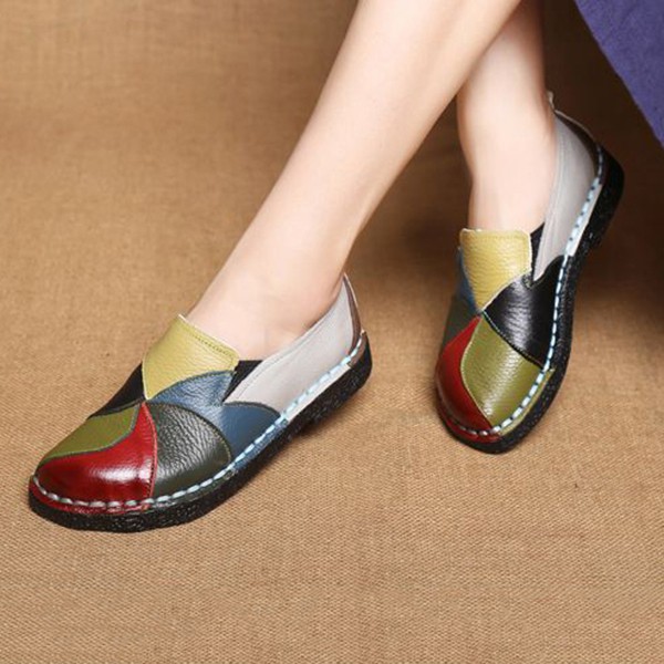 Giày lười đế mềm phối màu độc đáo dành cho nữ | BigBuy360 - bigbuy360.vn